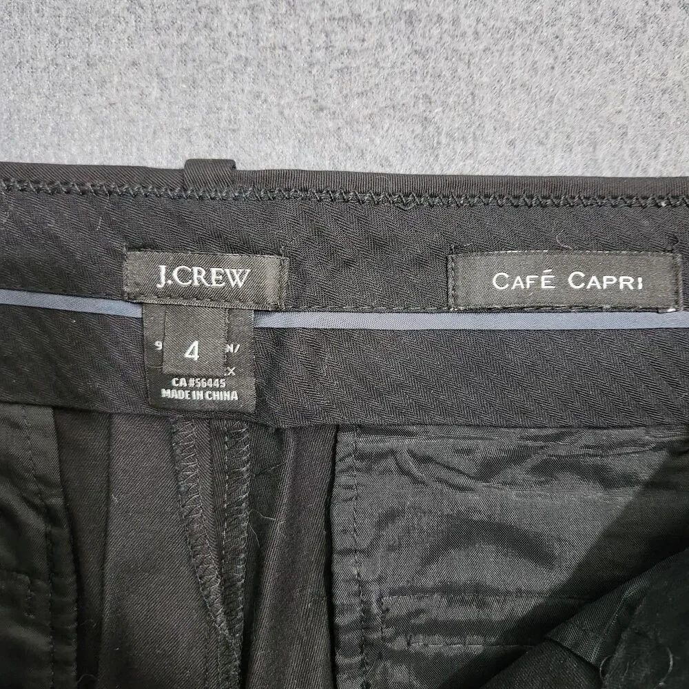 J. Crew Cafe Capri Women 4 Black Low Rise Pants